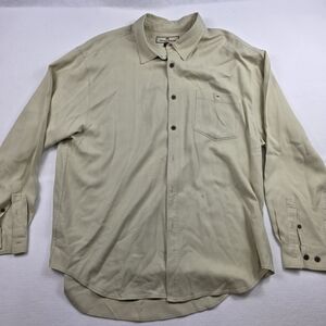 Men's Beige Button-Up Shirt